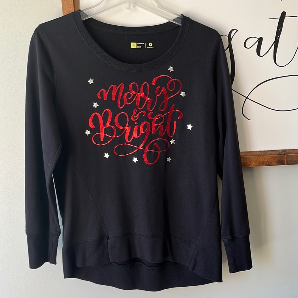 “Merry and Bright” black sweatshirt